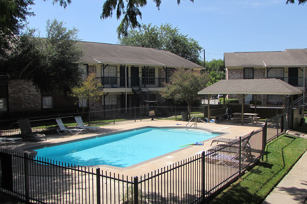 Gated pool, clean and sparkling.